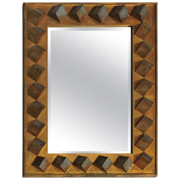 Silver Leaf Resin Mirror style of Line Vautrin