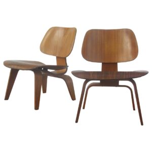 1940's Jens Risom Leather Webbed Ebonized Lounge Chair