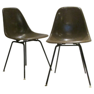Eames Seal Brown Fiberglass Side Chairs