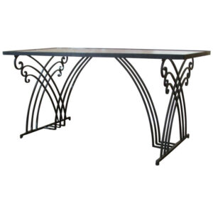 Iron Mesh Winged Table with Marble Top