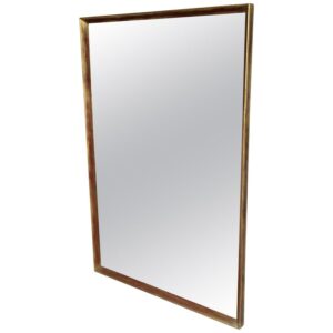 1960's Minimalist Long Rectangular Giltwood Frame Mirror