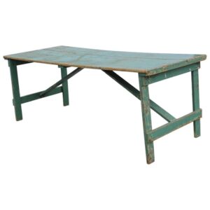 Pale Yellow Painted Folding Farm Table