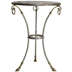 Hollywood Regency Chrome & Brass Side Tables