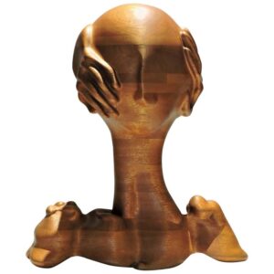 Totemic Male Female Wood Sculpture