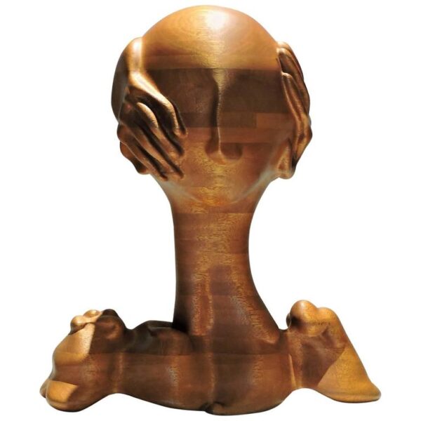 Totemic Male Female Wood Sculpture