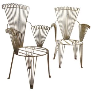 Giacometti style Hand Forged Early Modernist Iron Chair