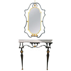 Italian Gilt Iron Console Table after Gilbert Poillerat