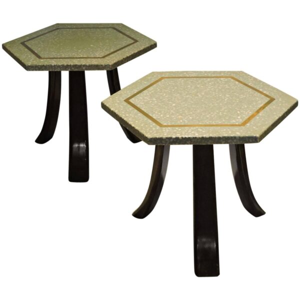 Mid Century Regency Gilt Crackle Glaze Ceramic Lamps