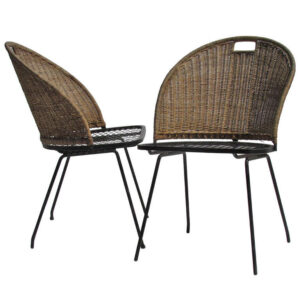 Iron and Wicker Chairs Maurizio Tempestini Salterini