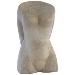 Nude Female Torso Sculpture Patinated Brass