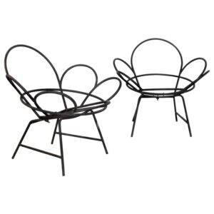 White Reverse Painted Glass and Brass Lamps style of  Murano