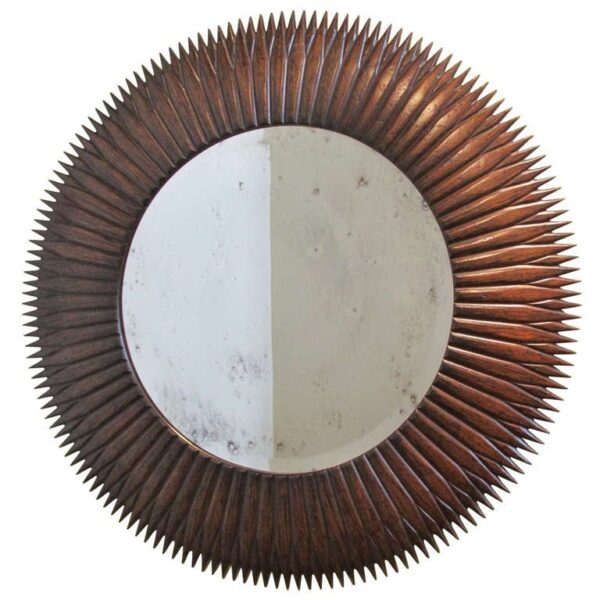 Rare Oversized Italian Baroque style Giltwood Sunburst Mirror