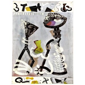 Old Surrealist Gelatin Photo of Dancing Mannequins